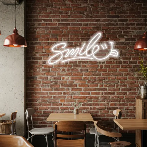 Custom Smile Neon Signs - Custom Stickers Now