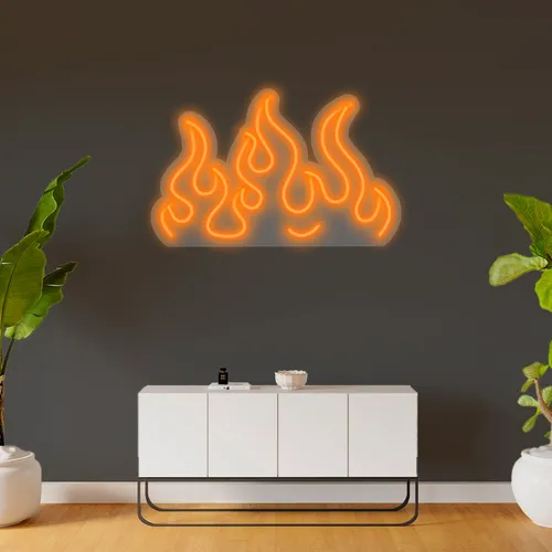 Custom Fire Neon Signs - Custom Stickers Now