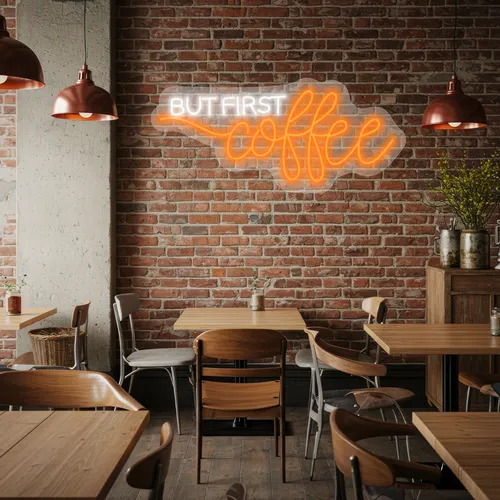 Custom Neon Cafe Signs - Custom Stickers Now