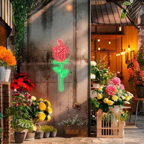 Custom Flower Neon Signs - Custom Stickers Now
