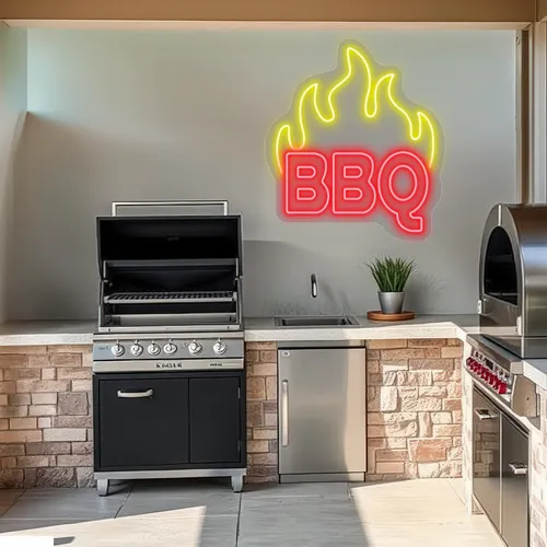 Custom Neon Barbecue Signs - Custom Stickers Now