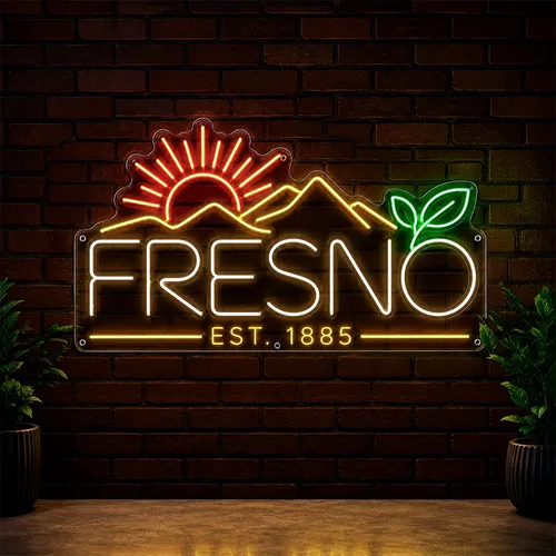 Custom Commercial Neon Signs Fresno - Custom Stickers Now