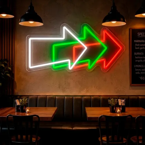 Custom Neon Arrow Signs - Custom Stickers Now