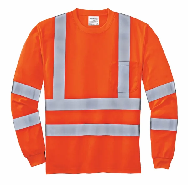 CornerStone - ANSI 107 Class 3 Long Sleeve Snag-Resistant Reflective T-Shirt. CS409 - Custom Stickers Now