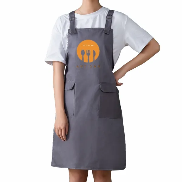 Double Shoulder Strap Pocket Apron - Custom Stickers Now