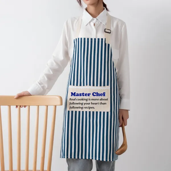 Cotton and Linen Striped Apron - Custom Stickers Now