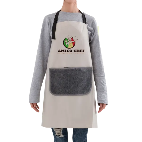 Floral Apron with Hand Wiping Pocket - Custom Stickers Now