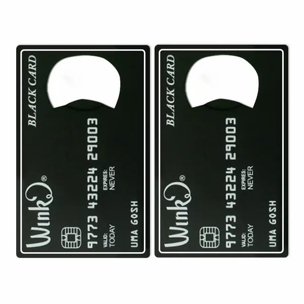 Black Card Shaped Bottle Opener - Custom Stickers Now