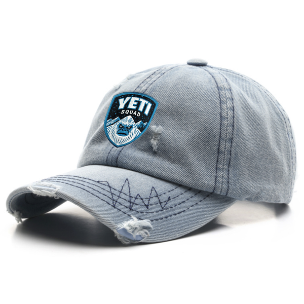 Modern Tattered Denim Cap - Custom Stickers Now