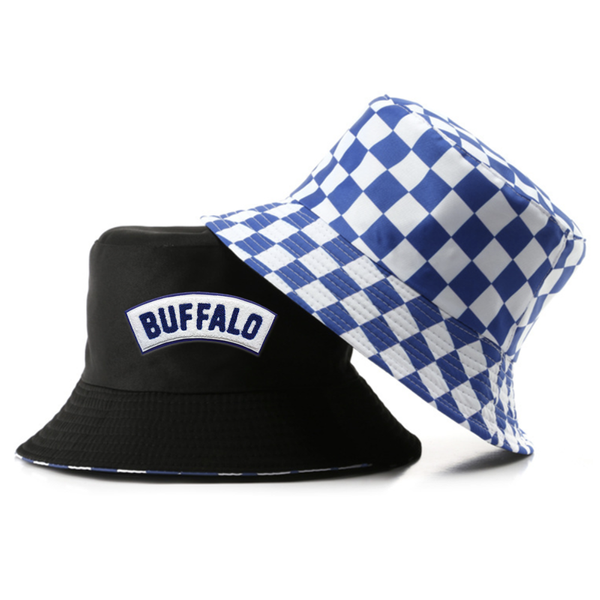 Checkered Cotton Bucket Hat - Custom Stickers Now