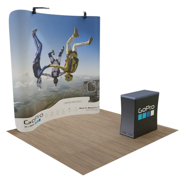10' x 8' Curved Zip Up Display - Custom Stickers Now