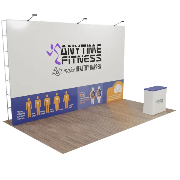 Custom Pop Up Trade Show Display 20' x 10' - Custom Stickers Now