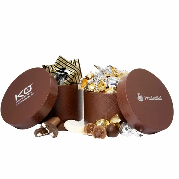 Small Hat Box - Twist Wrapped Truffles - Custom Stickers Now