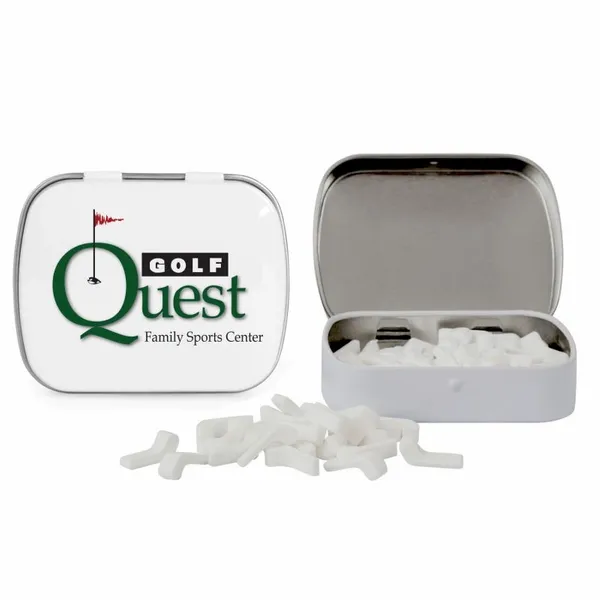 Domed Tin with Golf Club Shaped Mints - Custom Stickers Now