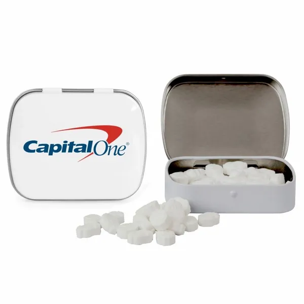 Domed Tin with Dollar Sign Shaped Mints - Custom Stickers Now