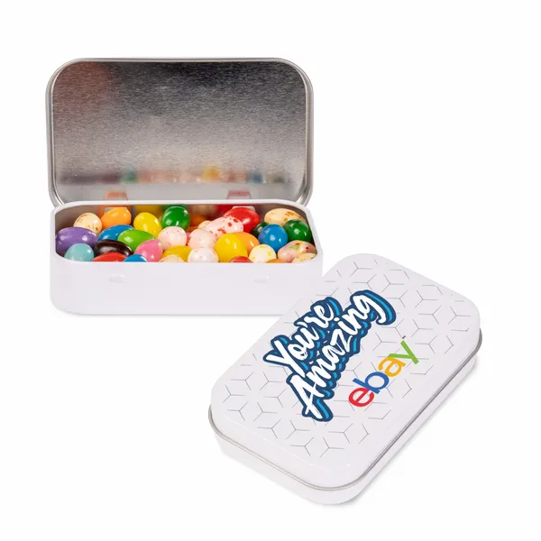 Rectangular Tin - Gourmet Jelly Beans® - Custom Stickers Now