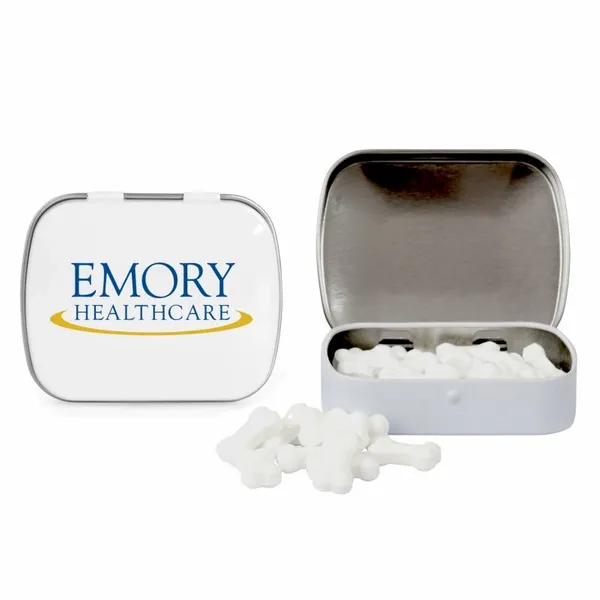 Domed Tin with Bone Shaped Mints - Custom Stickers Now