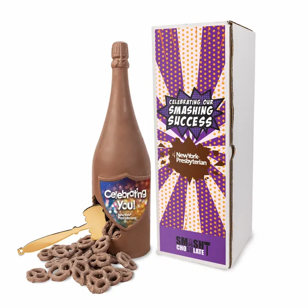Mega Smash Chocolate with Mini Milk Pretzels - Custom Stickers Now