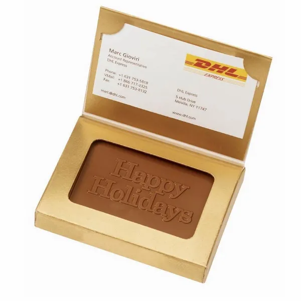Molded Chocolate in Business Card Gift Box - Custom Stickers Now