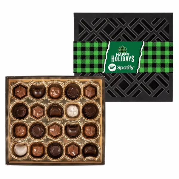 Gourmet Chocolate Truffles Gift Box w/ Full Color Band - 20 pc - Custom Stickers Now