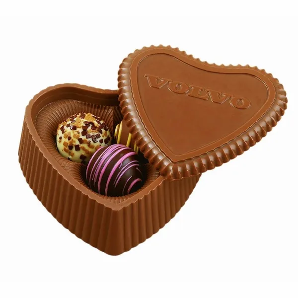 Heart Box with 3 Filled Assorted Truffles - Custom Stickers Now