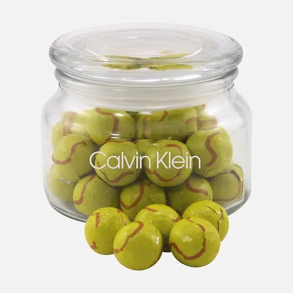 Jar with Chocolate Tennis Balls - SG200 - Custom Stickers Now