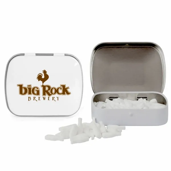 Domed Tin with Bottle Shaped Mints - Custom Stickers Now