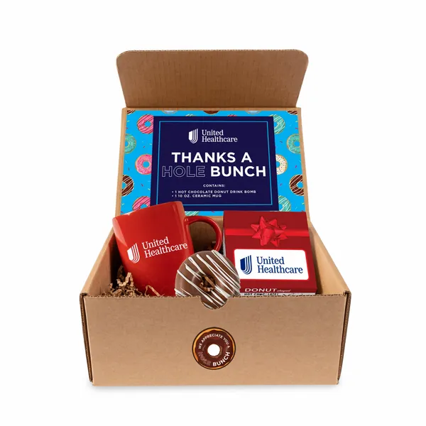 Donut-Shaped Hot Chocolate Bomb with Mug Gift Set - Custom Stickers Now