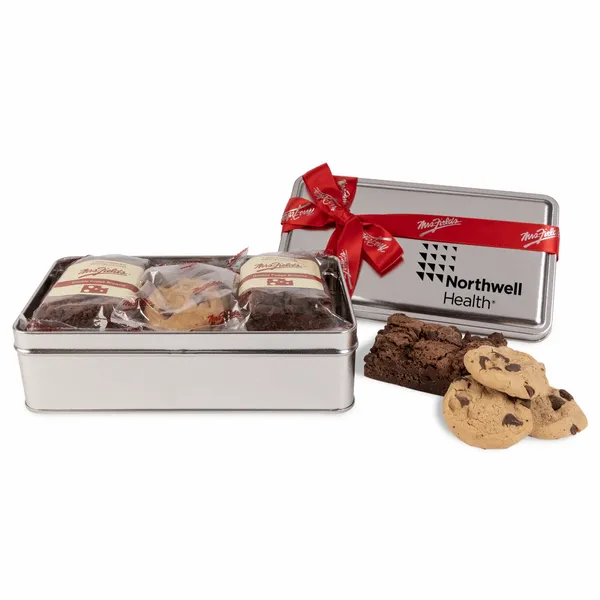 Mrs. Fields® Double Fudge Brownie and Cookie Tin - Custom Stickers Now