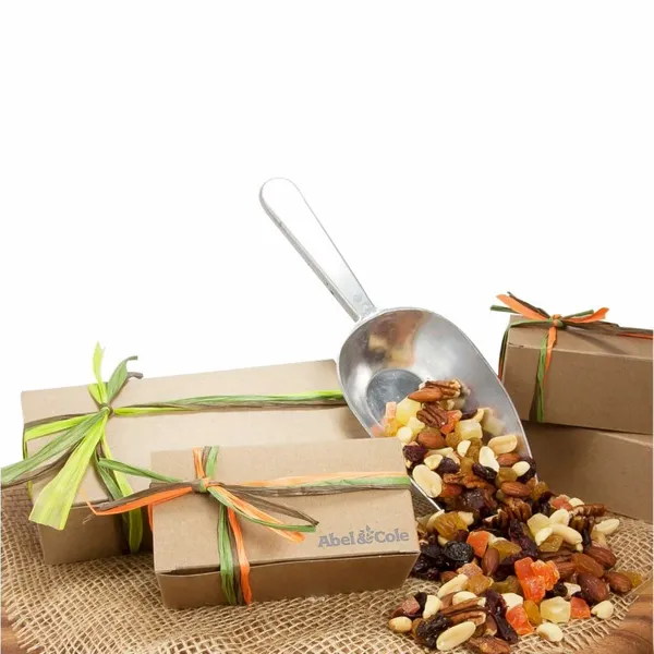 Small Natural Kraft Box with Cranberry Gold Mix - Custom Stickers Now