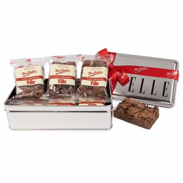 Mrs. Fields® Double Chocolate Fudge Brownie Tin- 6 pack - Custom Stickers Now