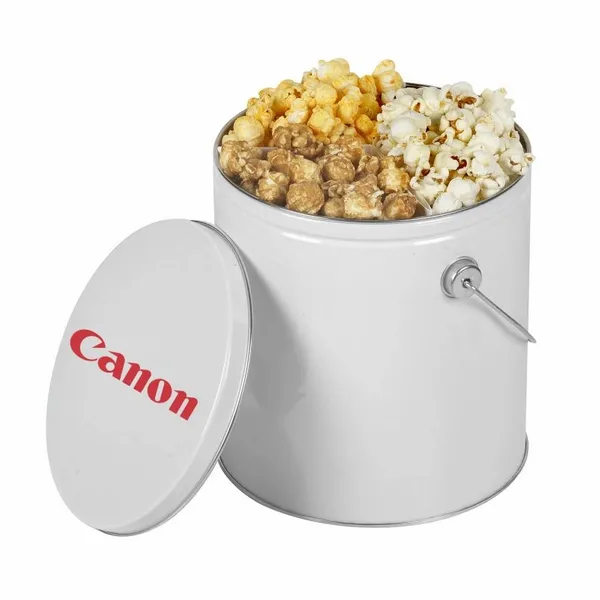 One Gallon Popcorn Tin - Trio Popcorn - Custom Stickers Now