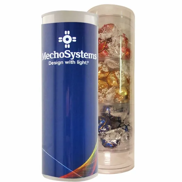 3 Piece Holiday Gift Tube with Lindor Truffles - Custom Stickers Now
