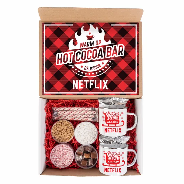 Hot Cocoa Bar Kit with 2 Mugs - Custom Stickers Now