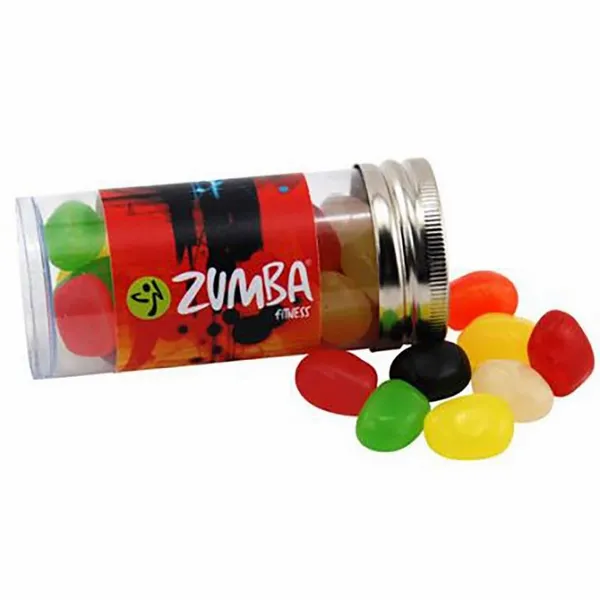 Small 3" Candy Tube with Assorted Jelly Beans - Custom Stickers Now