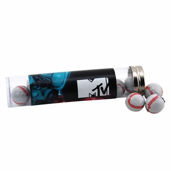 Tube with Chocolate Baseballs - TRB660 - Custom Stickers Now