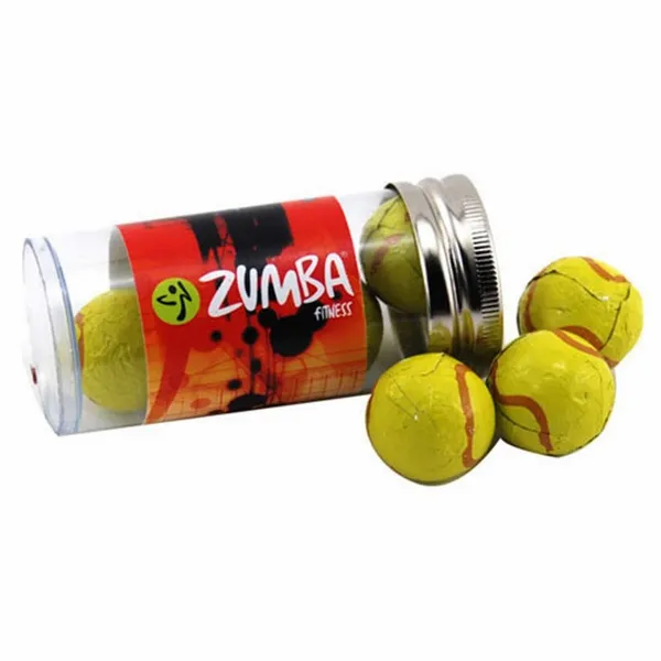 Tube with Choc Tennis Balls - TRB610 - Custom Stickers Now