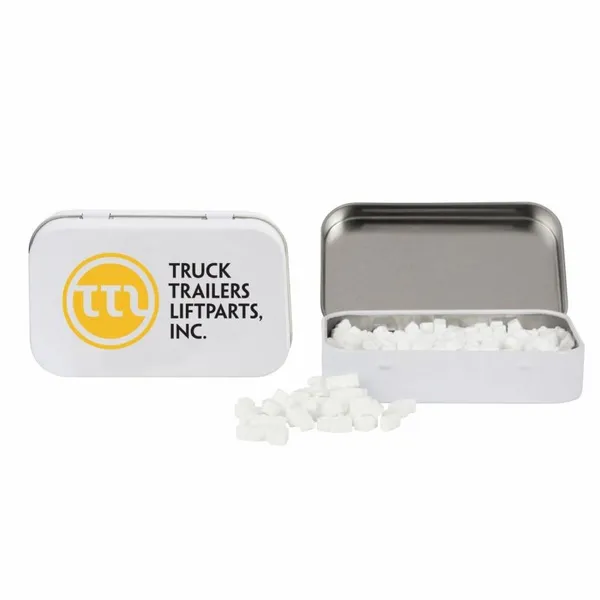 Rectangular Tin with Truck Shaped Mints - Custom Stickers Now
