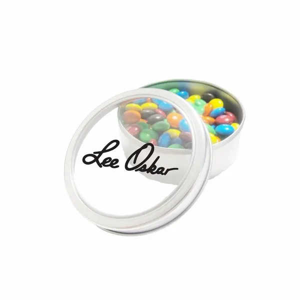 M&M'S® in Large Top View Tin - Custom Stickers Now