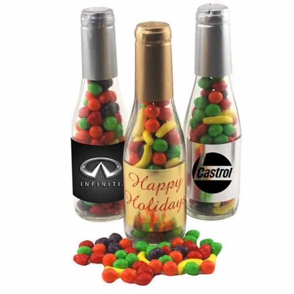 Champagne Bottle with Candy Fruitz 8" - Custom Stickers Now