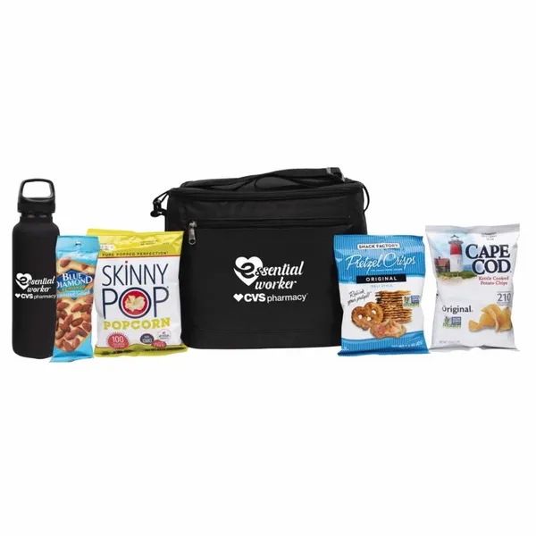 Deluxe Appreciation Cooler Water Bottle Set With Snacks - Custom Stickers Now