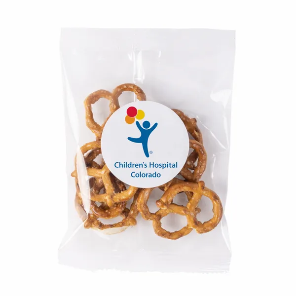 1/2oz. Snack Packs - Salted Mini Pretzels - Custom Stickers Now