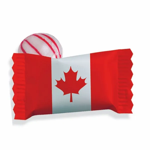Individual Canadian Peppermint Stock Wrapped Candy - Custom Stickers Now