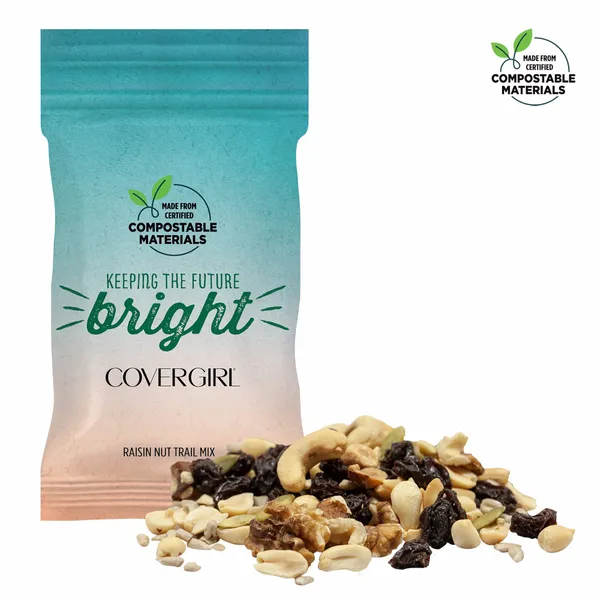 1oz. ECO-Digibag, Compostable & Full Color, Raisin Nut Mix - Custom Stickers Now