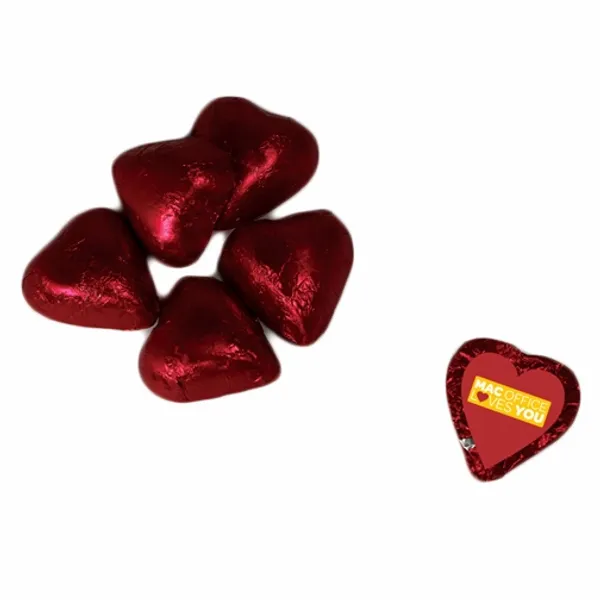 Individually Wrapped Chocolate Hearts - Custom Stickers Now