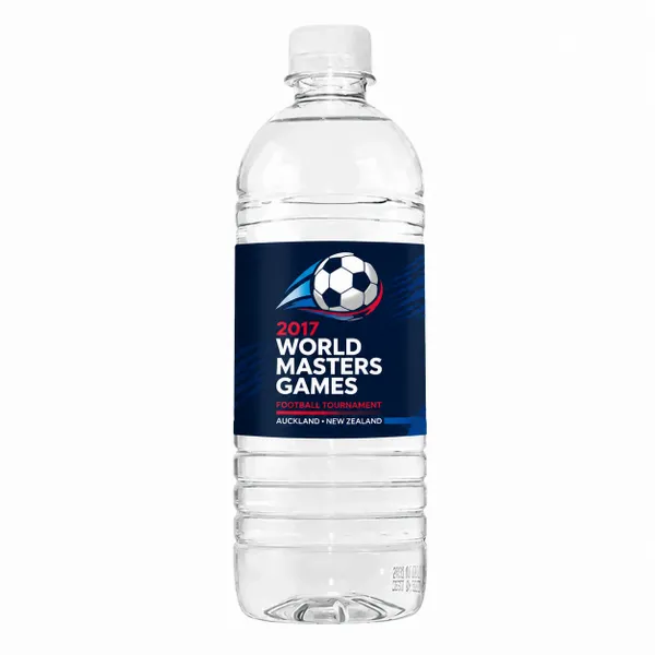 16.9 oz Plastic Ribbed Bottle - Custom Stickers Now