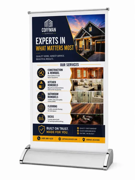 Table Roll Up Banner Stand - Custom Stickers Now