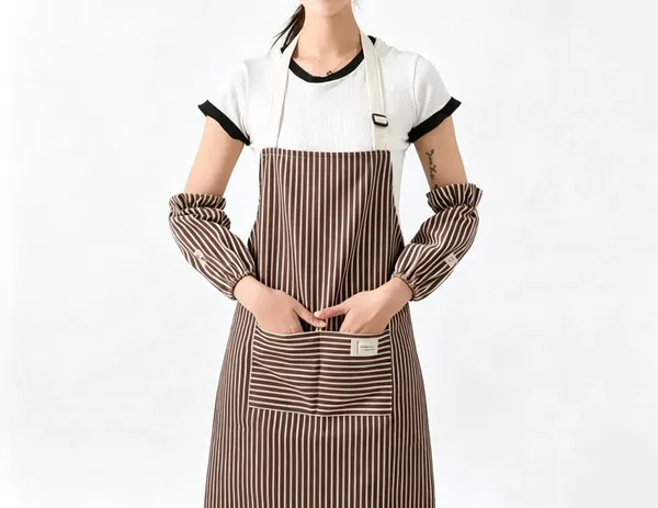 Striped Cotton and Linen Apron - Custom Stickers Now