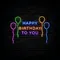 Happy Birthday To You with Balloons Neon Sign - Custom Stickers Now
