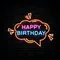Happy Birthday in Bubble Thought Neon Sign - Custom Stickers Now